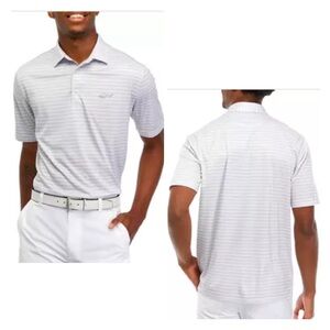 NWT Greg Norman Play Dry Grey Stripe Performance Polo Size Small